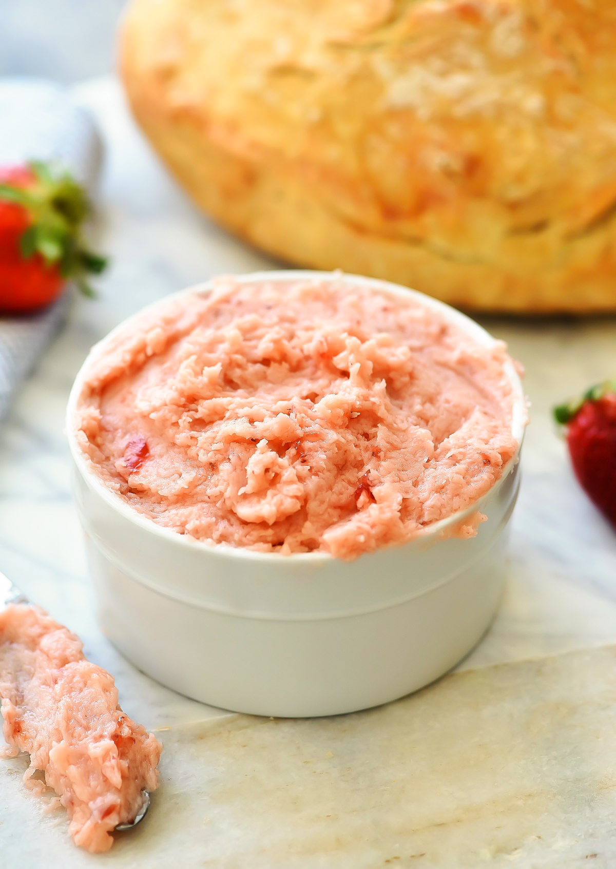 Easy Strawberry Butter is sweet and delicious butter with strawberry flavor. Life-in-the-Lofthouse.com