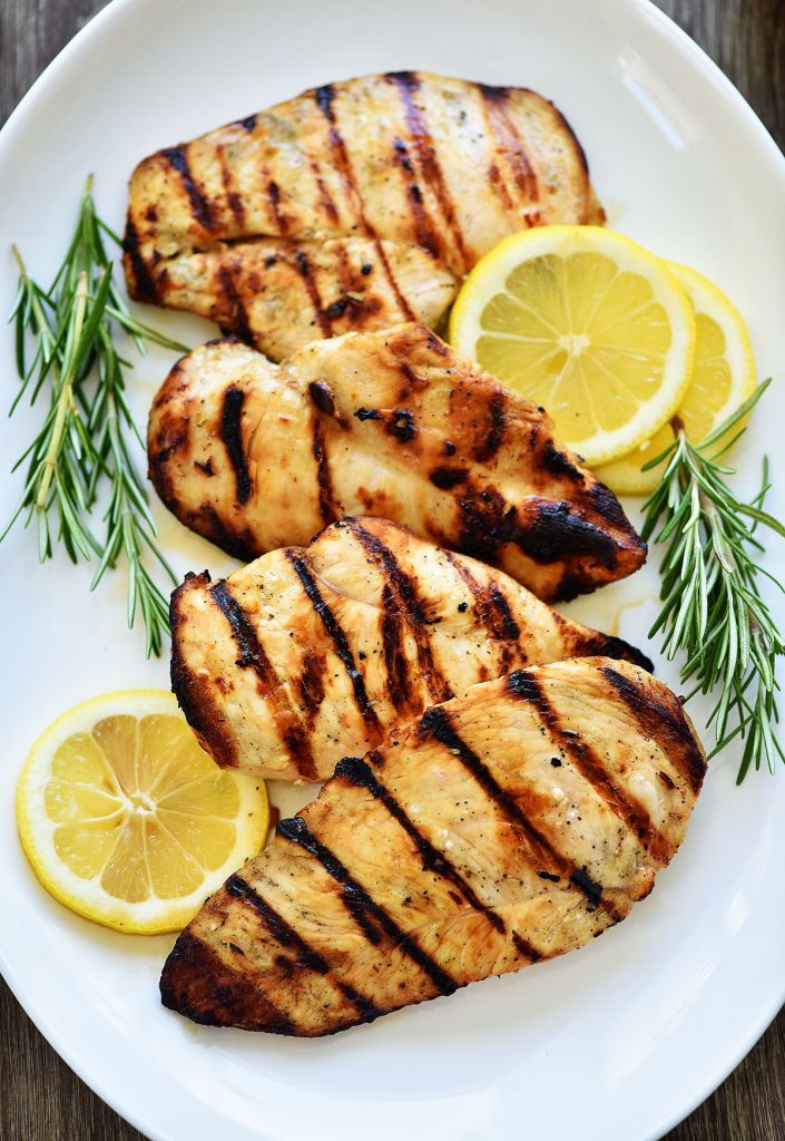Grilled Lemon Chicken is tender pieces of chicken breast with lemon flavor.