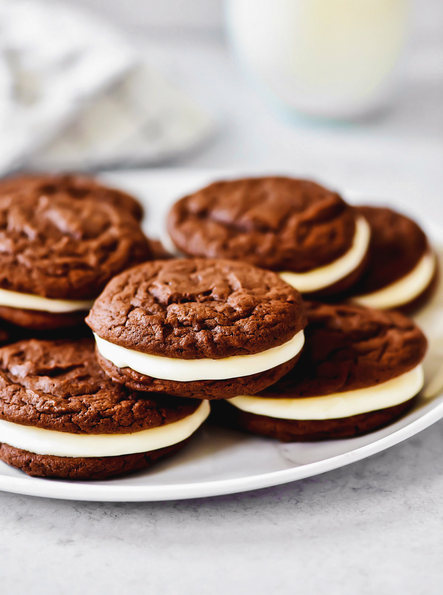 Homemade Oreo Cookies are delicious, chocolatey cookies with a heavenly cream cheese filling. Life-in-the-Lofthouse.com