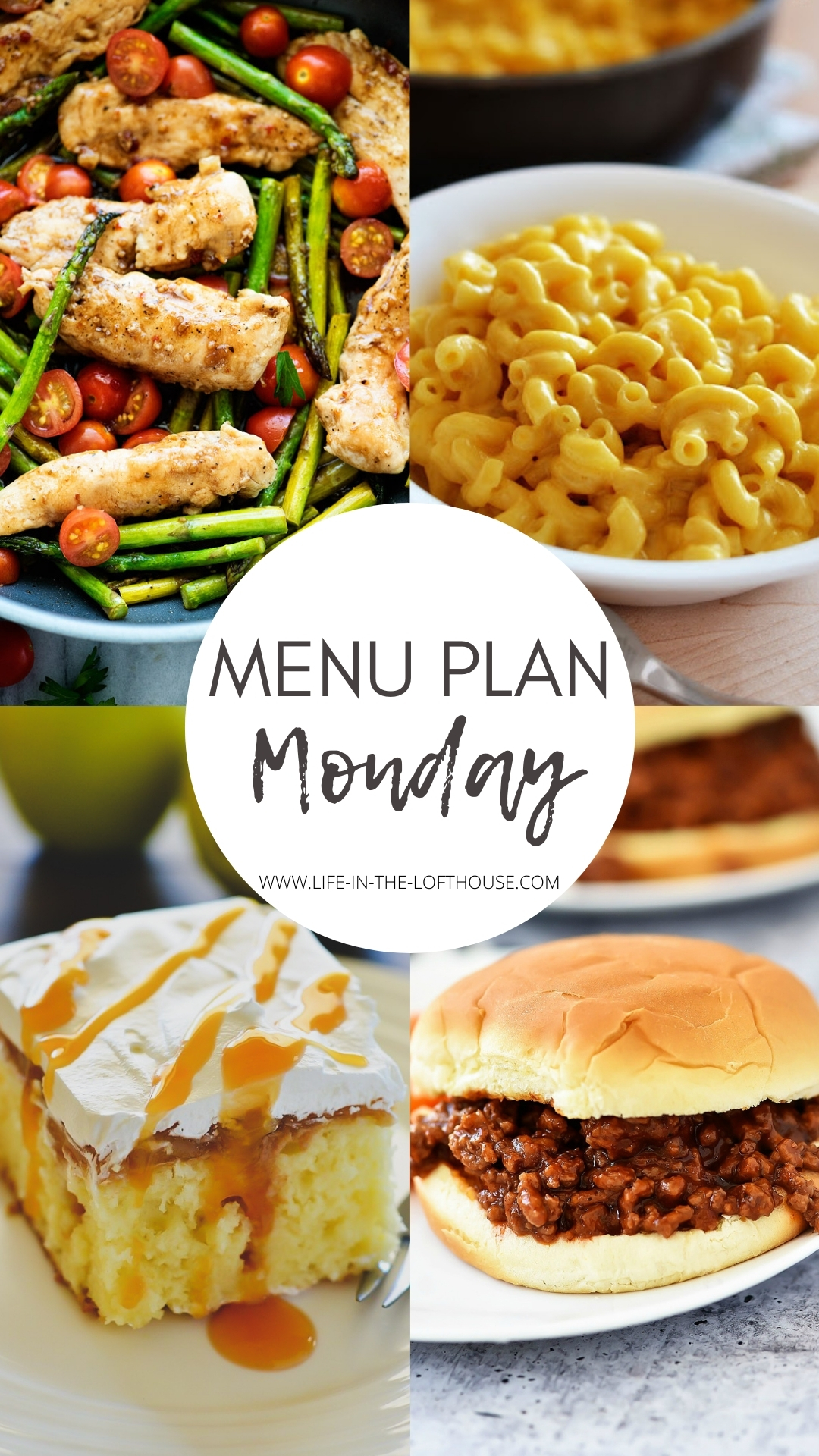 Menu Plan Monday is an easy dinner menu filled with six dinner recipes and one dessert. Life-in-the-Lofthouse.com