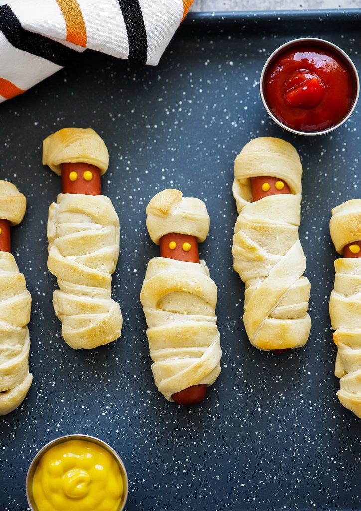 Mummy Hot dogs are hot dogs wrapped in flaky crescent dough to resemble mummies. Life-in-the-Lofthouse.com