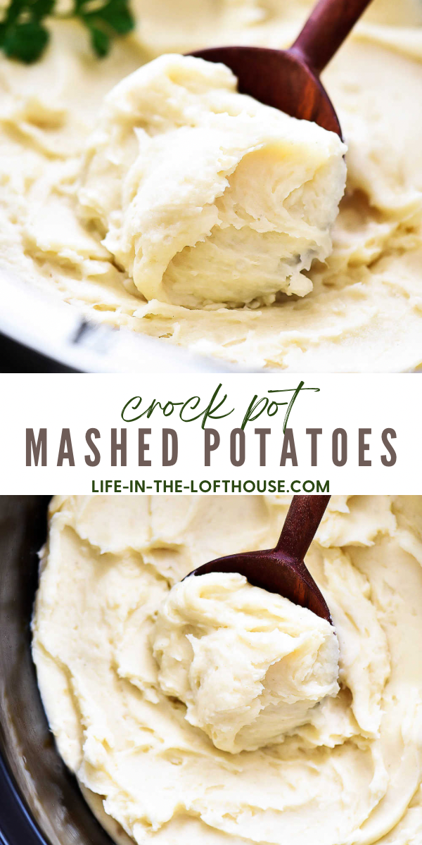 Creamy mashed potatoes cooked in the crock pot/ slow cooker. Life-in-the-Lofthouse.com