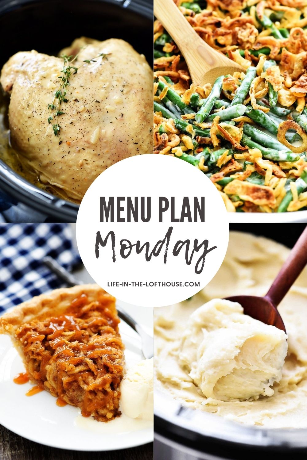 A weekly menu filled with dinner ideas and one dessert.