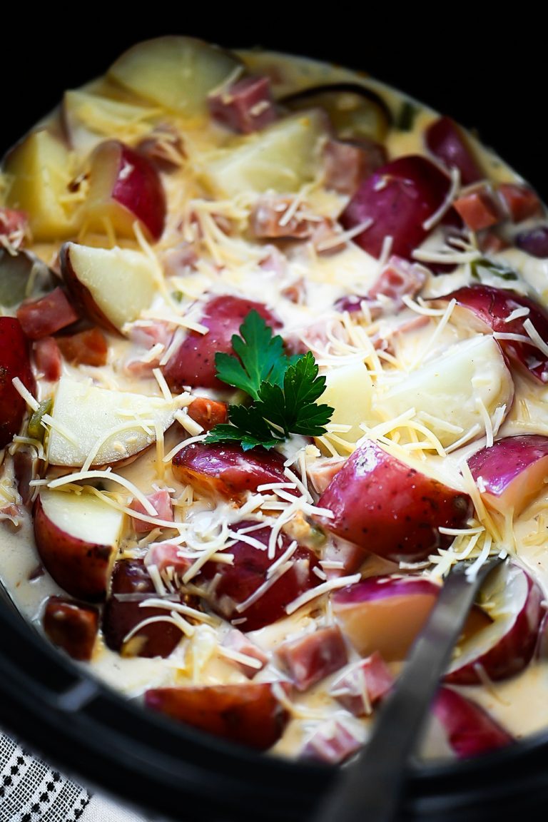 Slow Cooker Scalloped Potatoes and Ham Alfredo Life In The Lofthouse