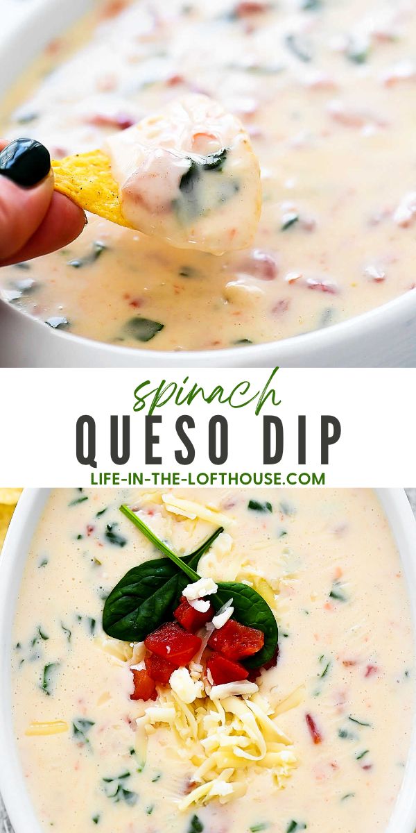 White cheese dip with spinach and tomatoes. Life-in-the-Lofthouse.com