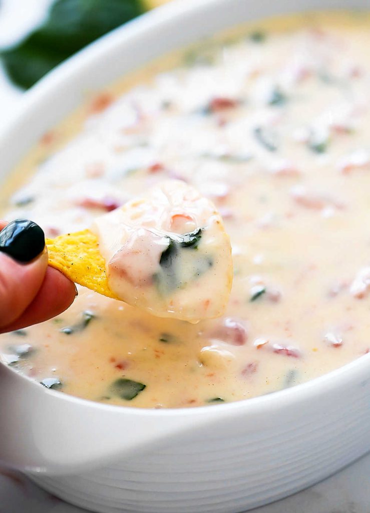 White cheese dip with spinach and tomatoes. Life-in-the-Lofthouse.com