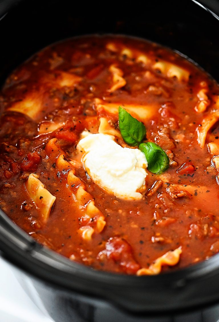Slow Cooker Lasagna Soup - Life In The Lofthouse