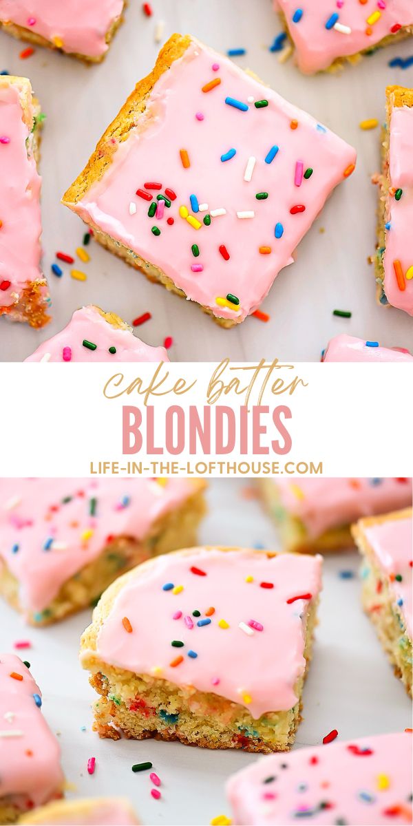 Cake Batter Blondie Bars