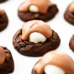 Double chocolate cookies with marshmallow and frosting.