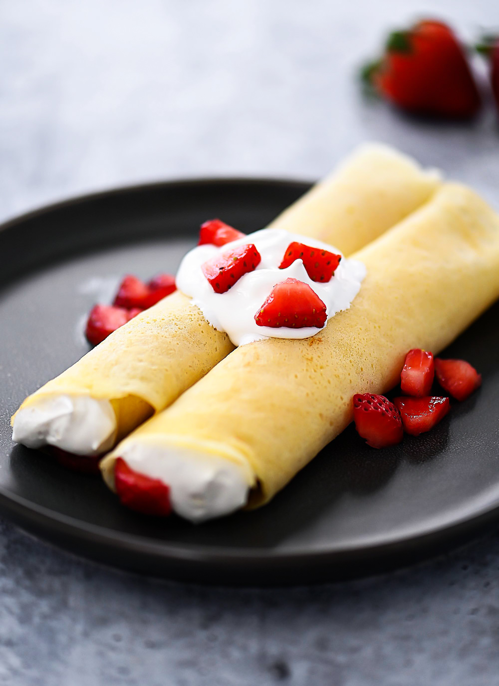 Strawberries and Cream Crepes 