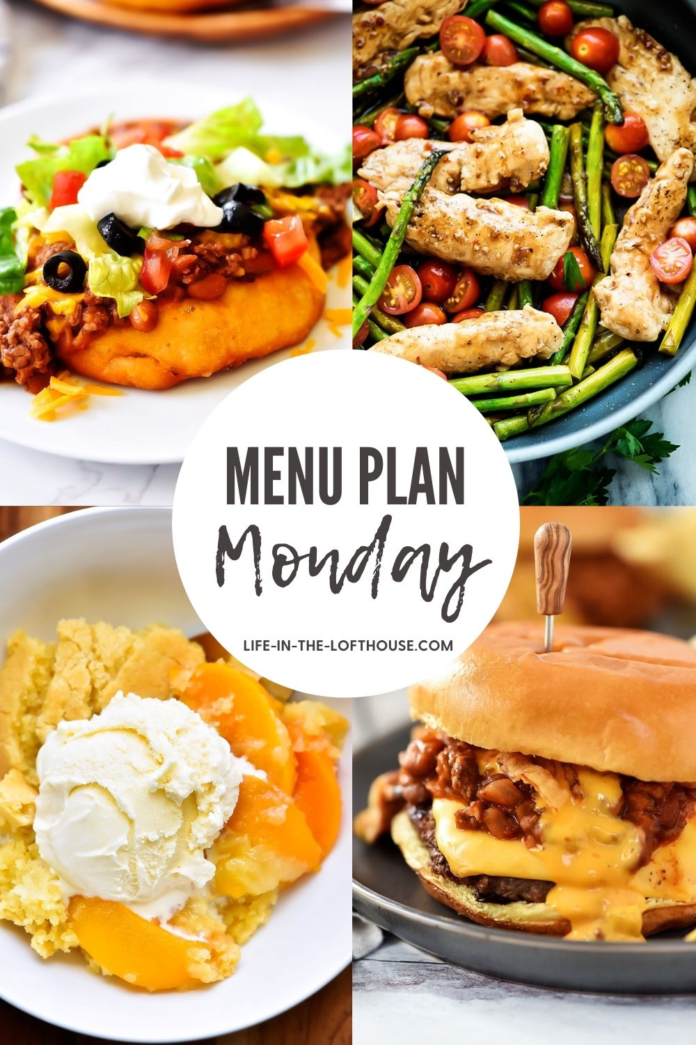 Menu Plan Monday is a dinner menu with six dinner recipes and one dessert.