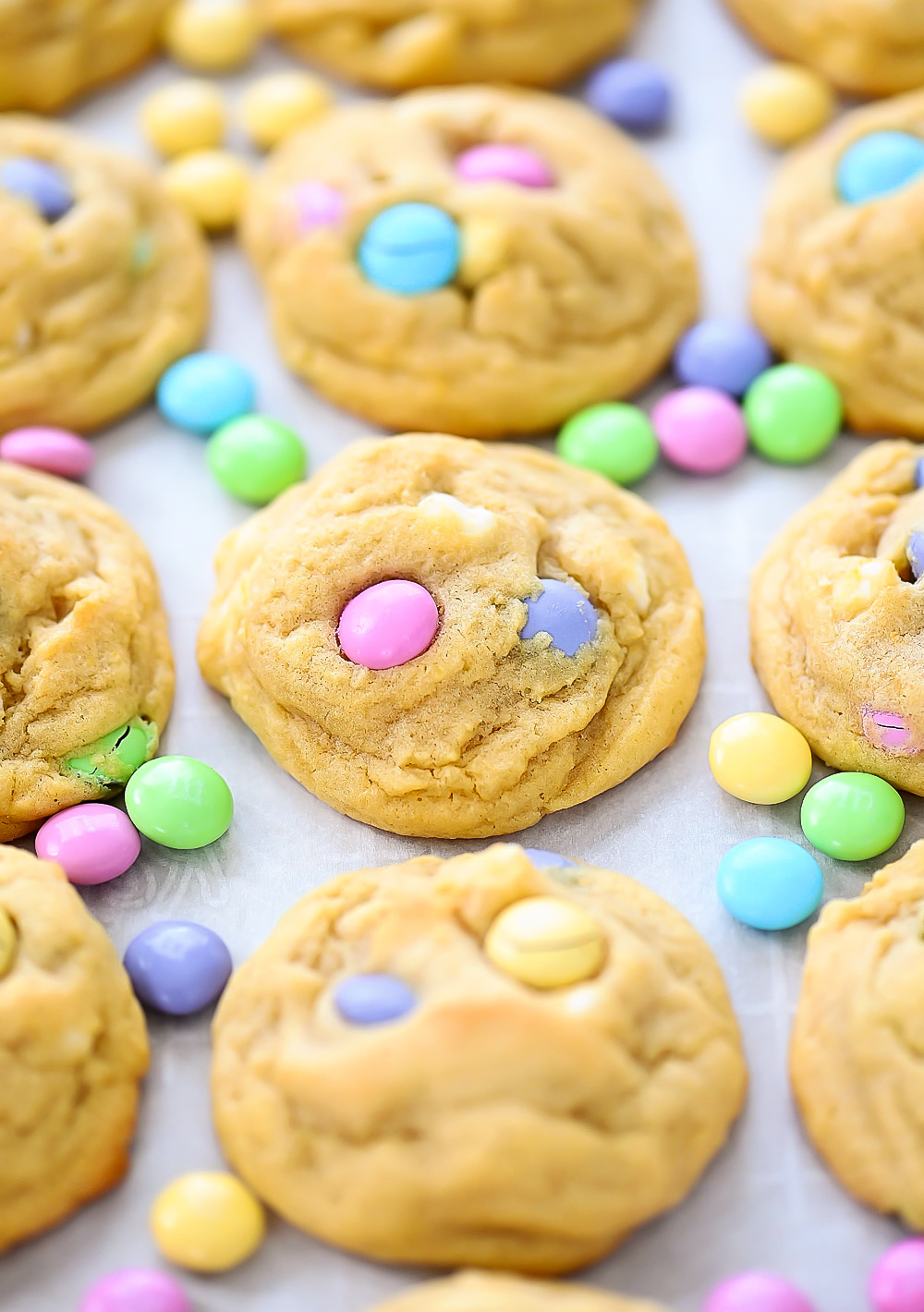 White Chocolate Chip M&M Pudding Cookies