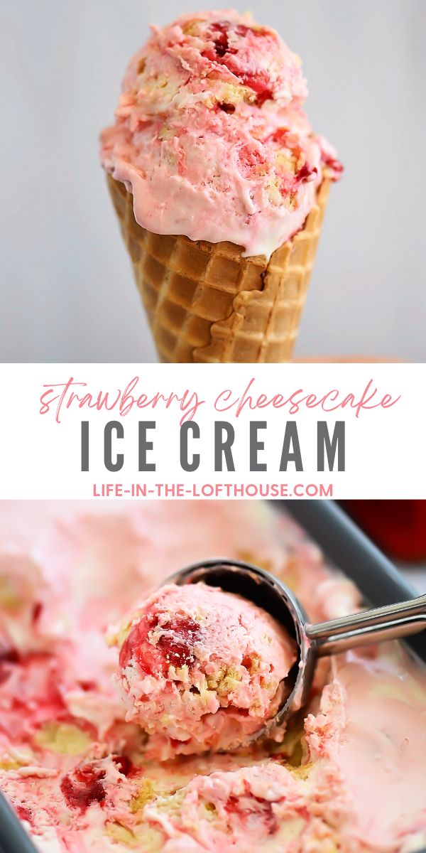 Easy Strawberry Cheesecake Ice Cream 