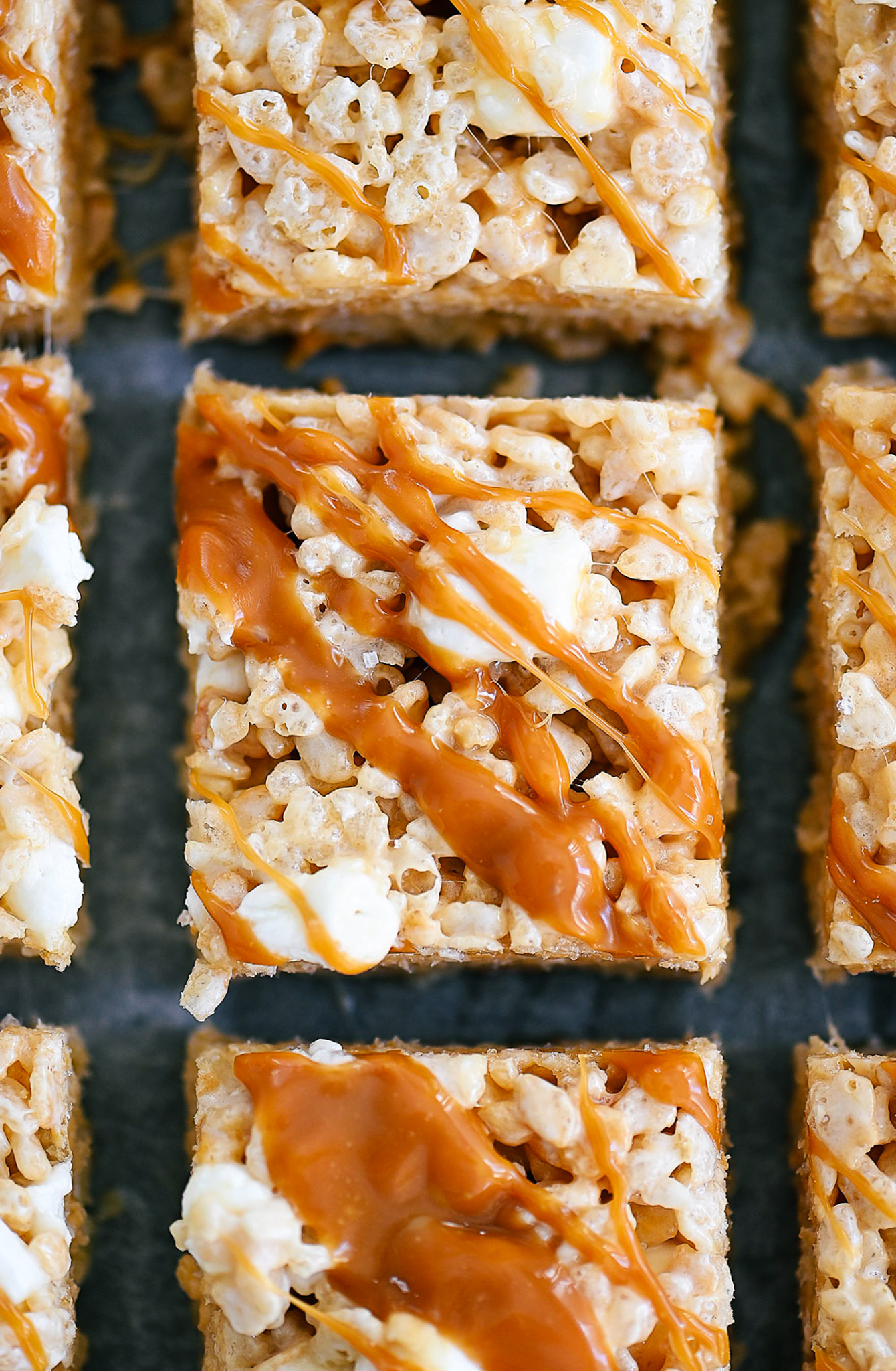 Rice Krispie Treats with Salted Caramel