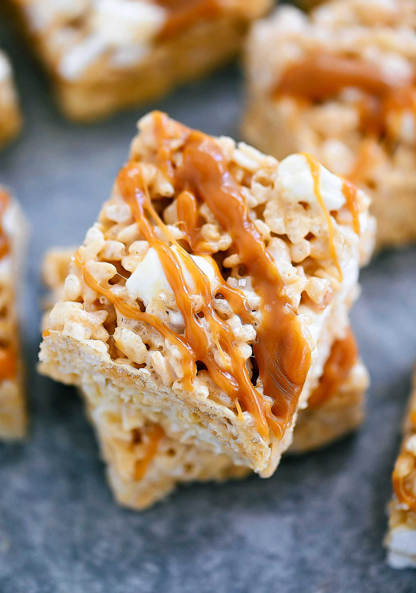 Rice Krispie Treats with Salted Caramel