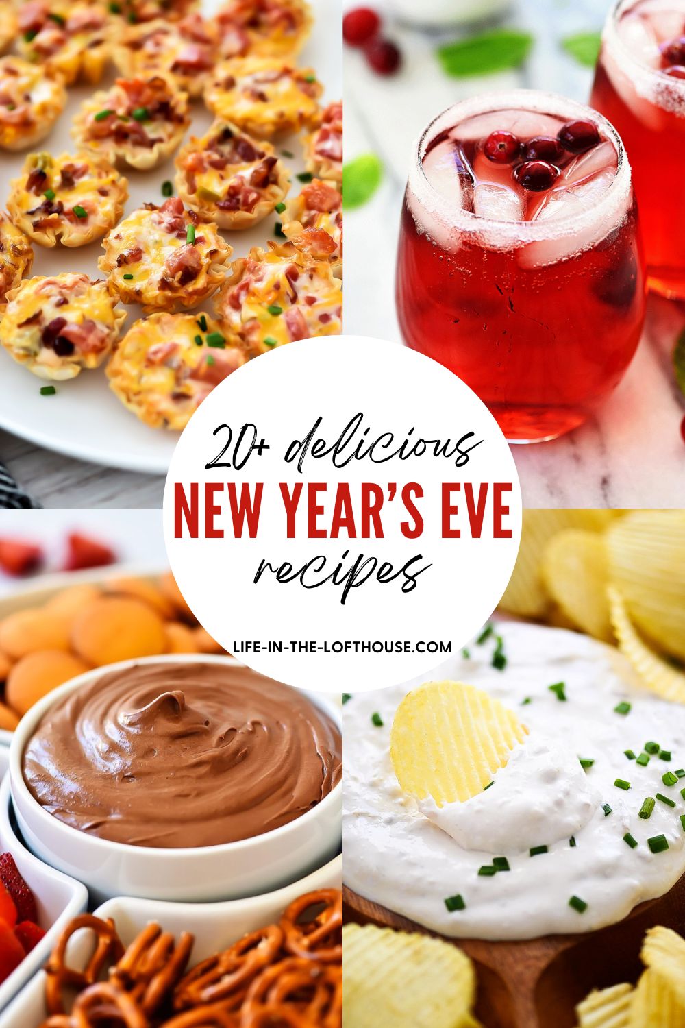 New Year's Eve appetizers, snacks and desserts
