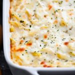Three Cheese Chicken Alfredo Bake is cheesy, creamy heaven with Ricotta, Parmesan and Mozzarella cheese. Life-in-the-Lofthouse.com