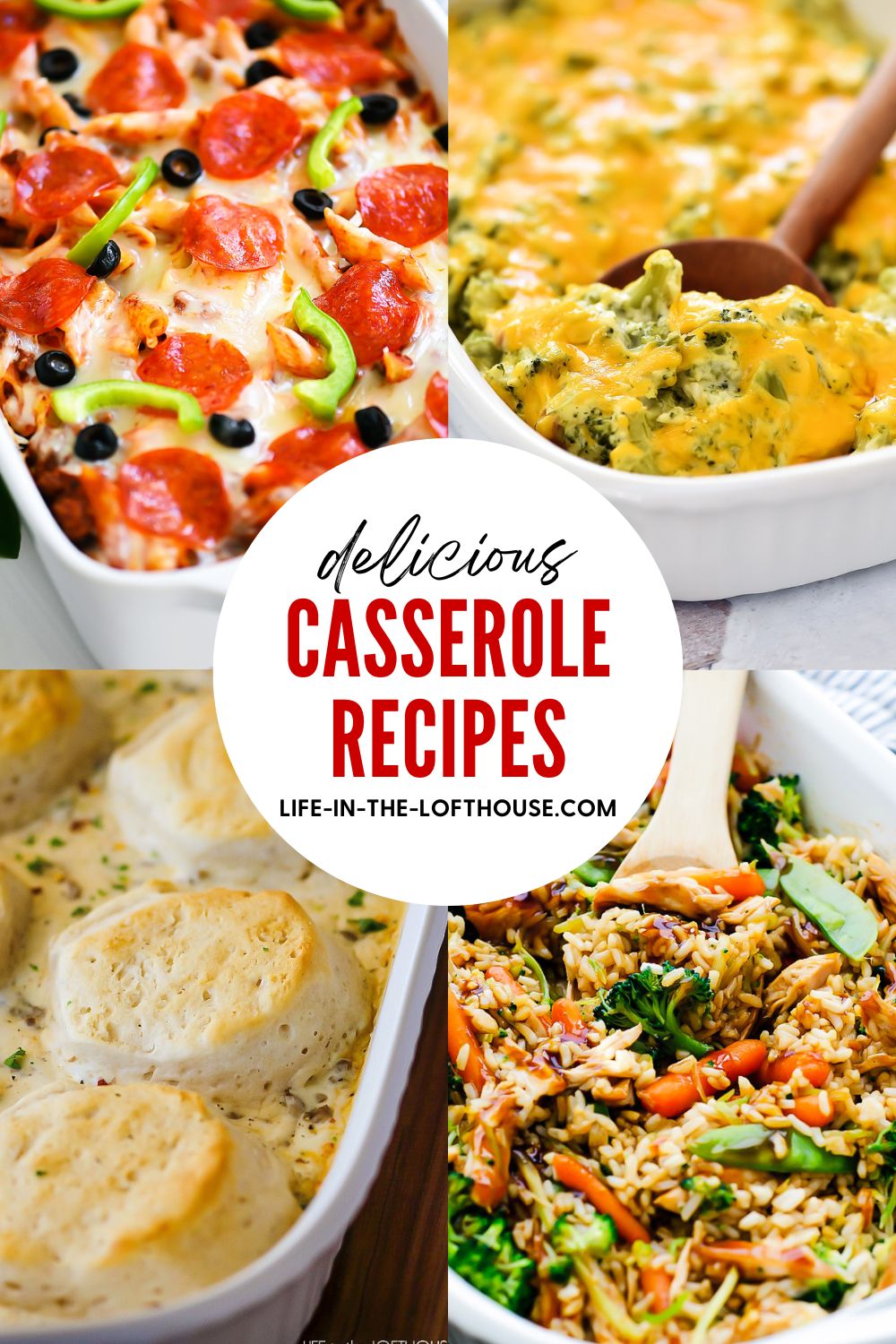 A list of delicious dinner and side dish casseroles.