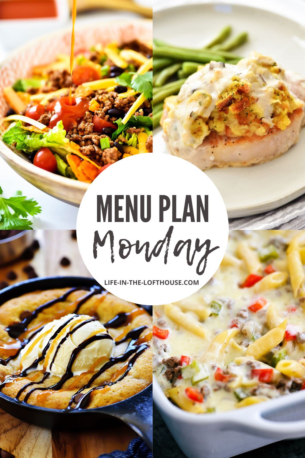 Menu Plan Monday is a list of six dinners and one dessert idea.