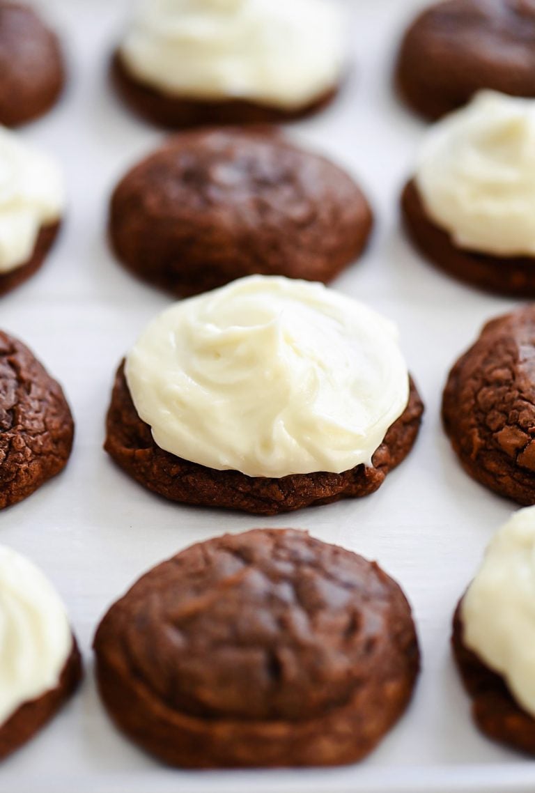 Brownie Mix Cookies with Cream Cheese Frosting