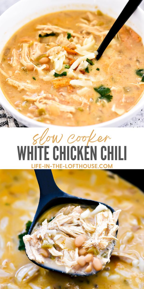 White Chicken Chili made in the slow cooker