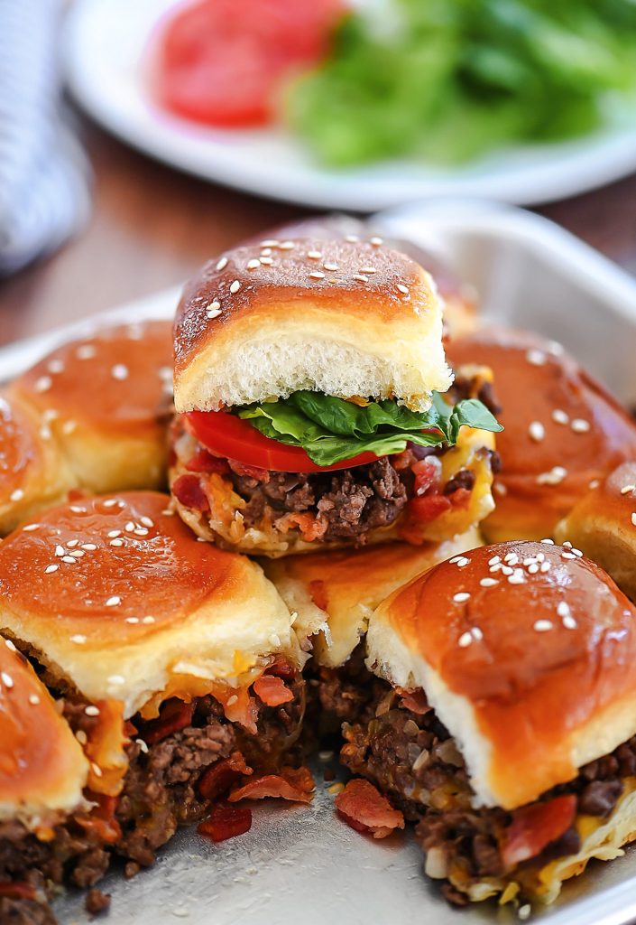 Cheeseburger Sliders with Bacon