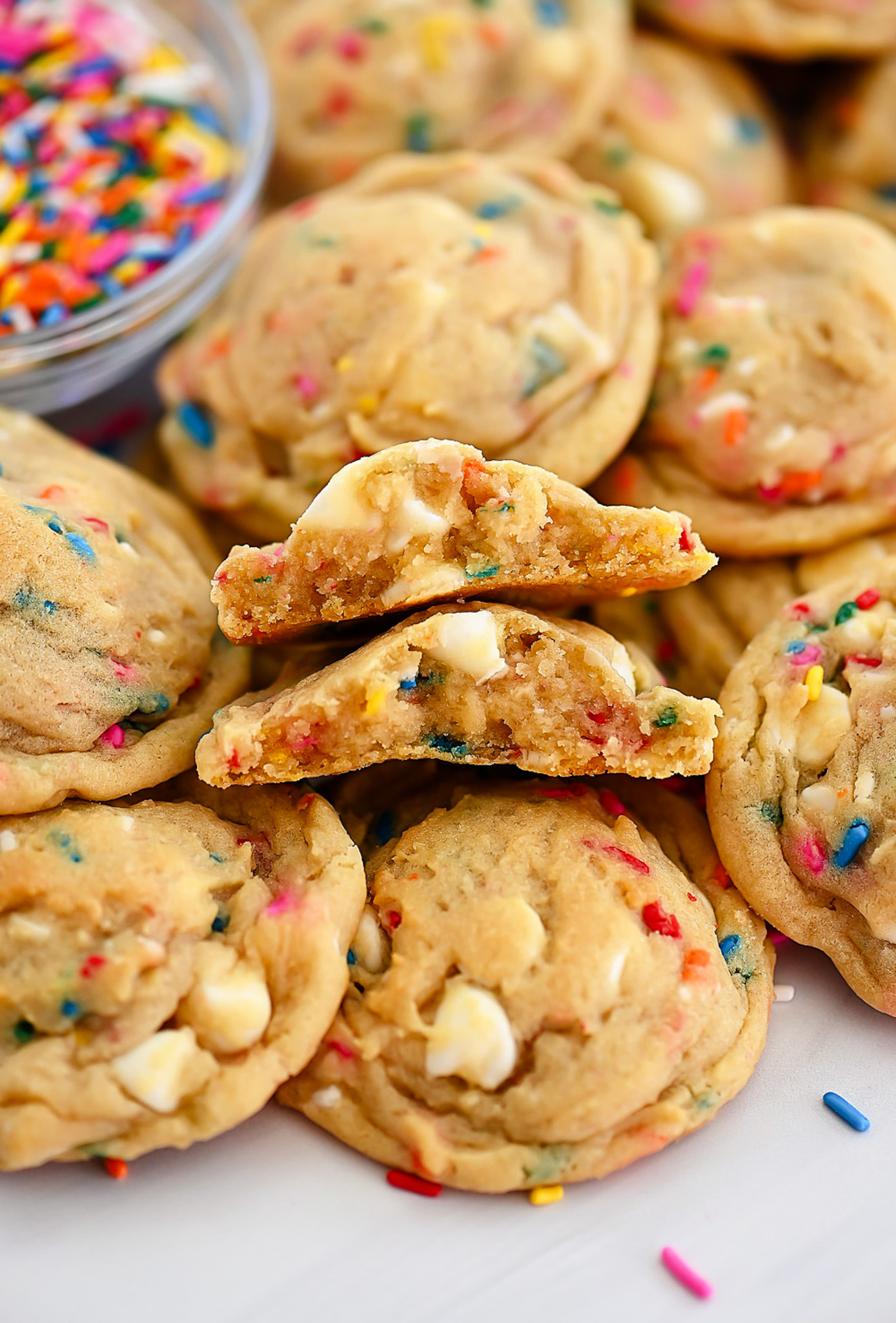 Cheesecake Pudding Cookies with Sprinkles