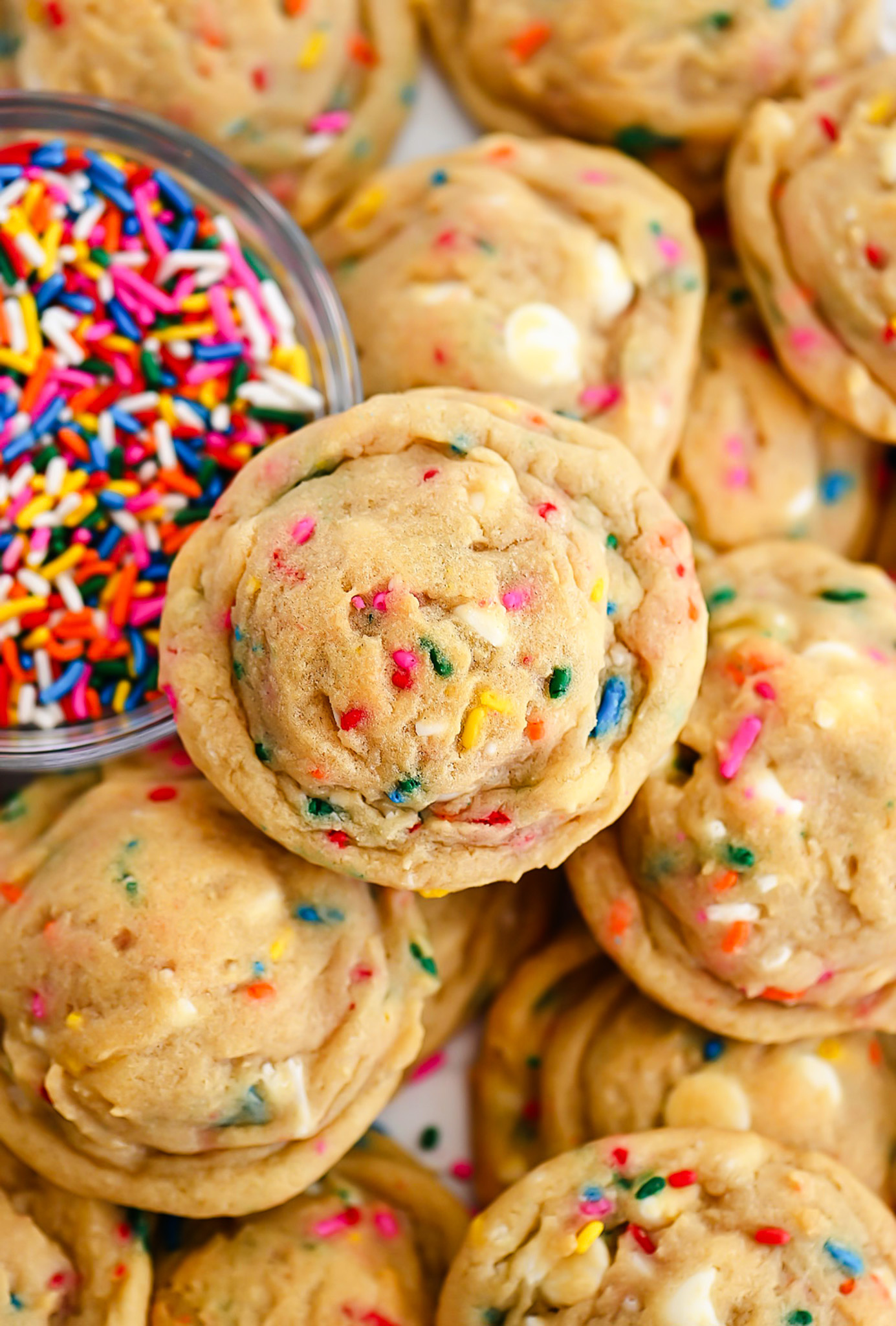 Cheesecake Pudding Cookies with Sprinkles
