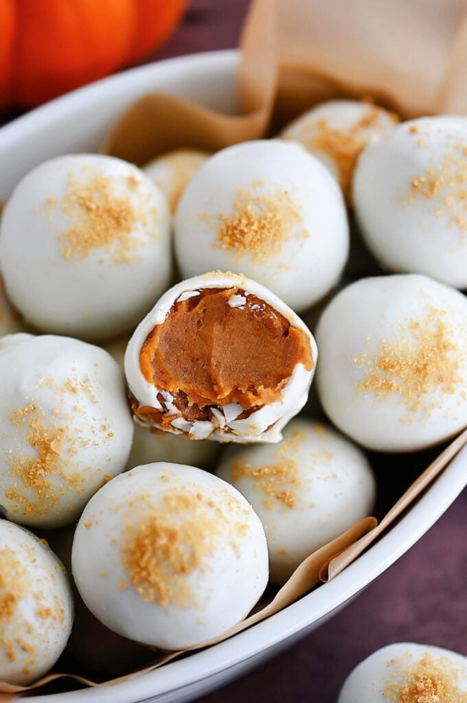 White Chocolate Pumpkin Truffles