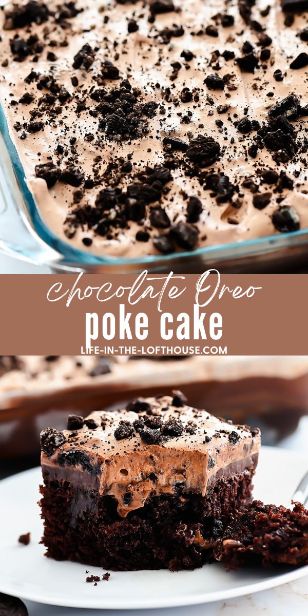 Oreo Hot Fudge Poke Cake