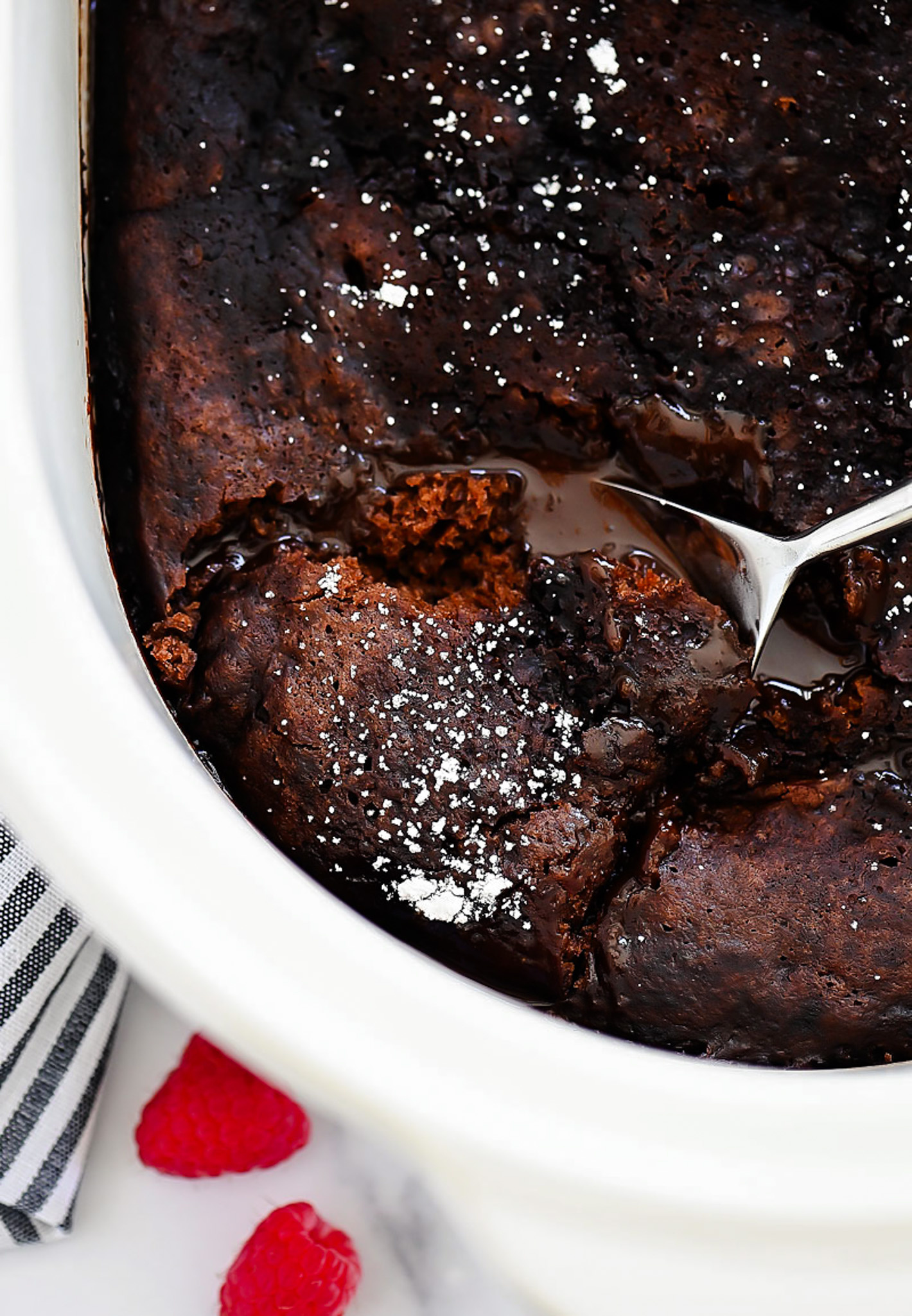 Lava Cake baked in the slow cooker. 