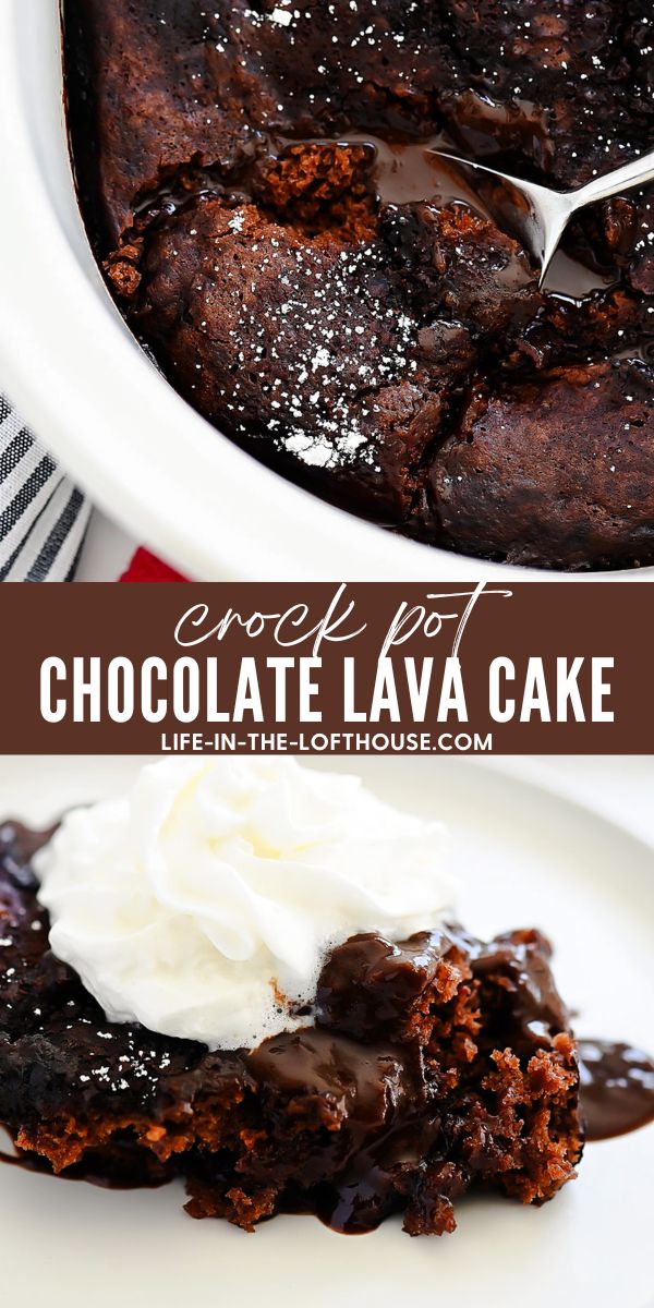 Lava cake baked in the slow cooker.