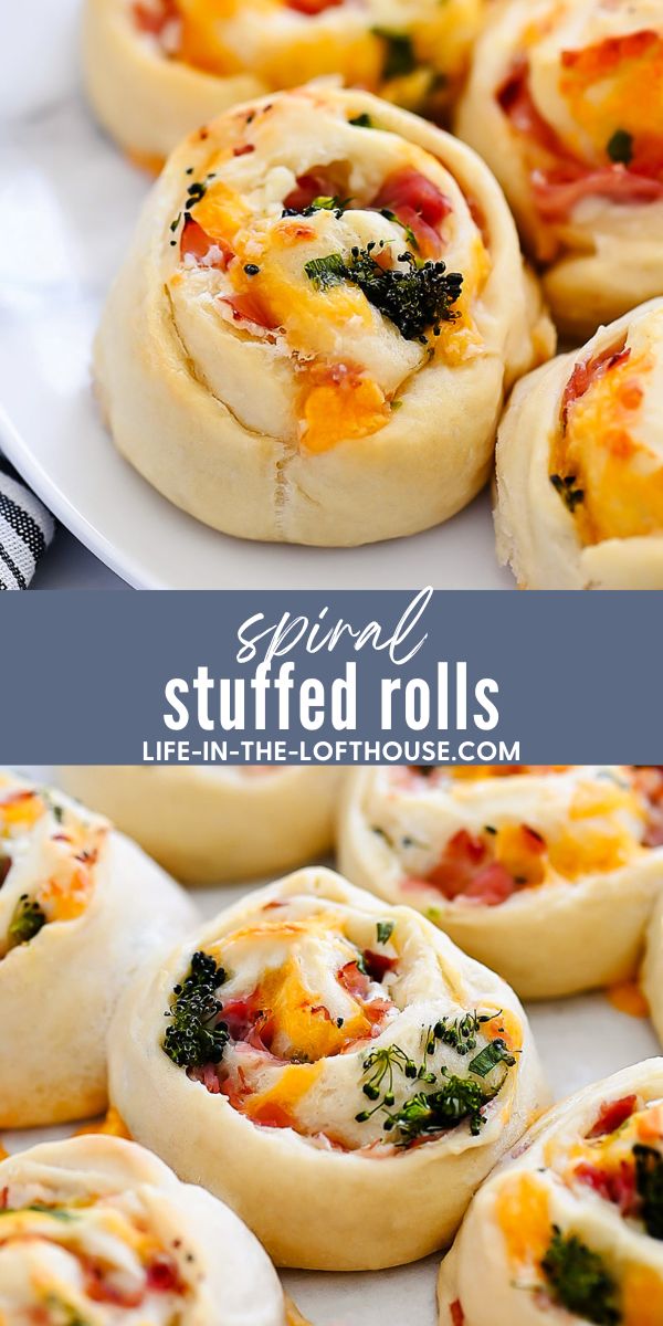 Spiral Stuffed Ham and Cheese Rolls