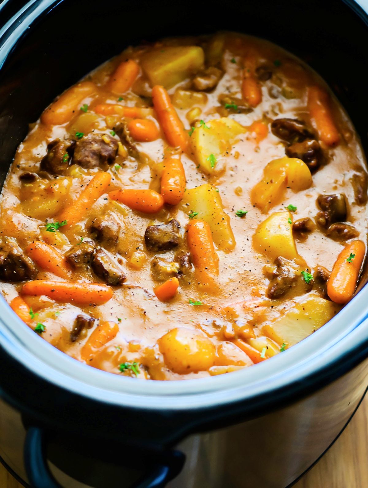 Beef Stew cooked in the Crock Pot