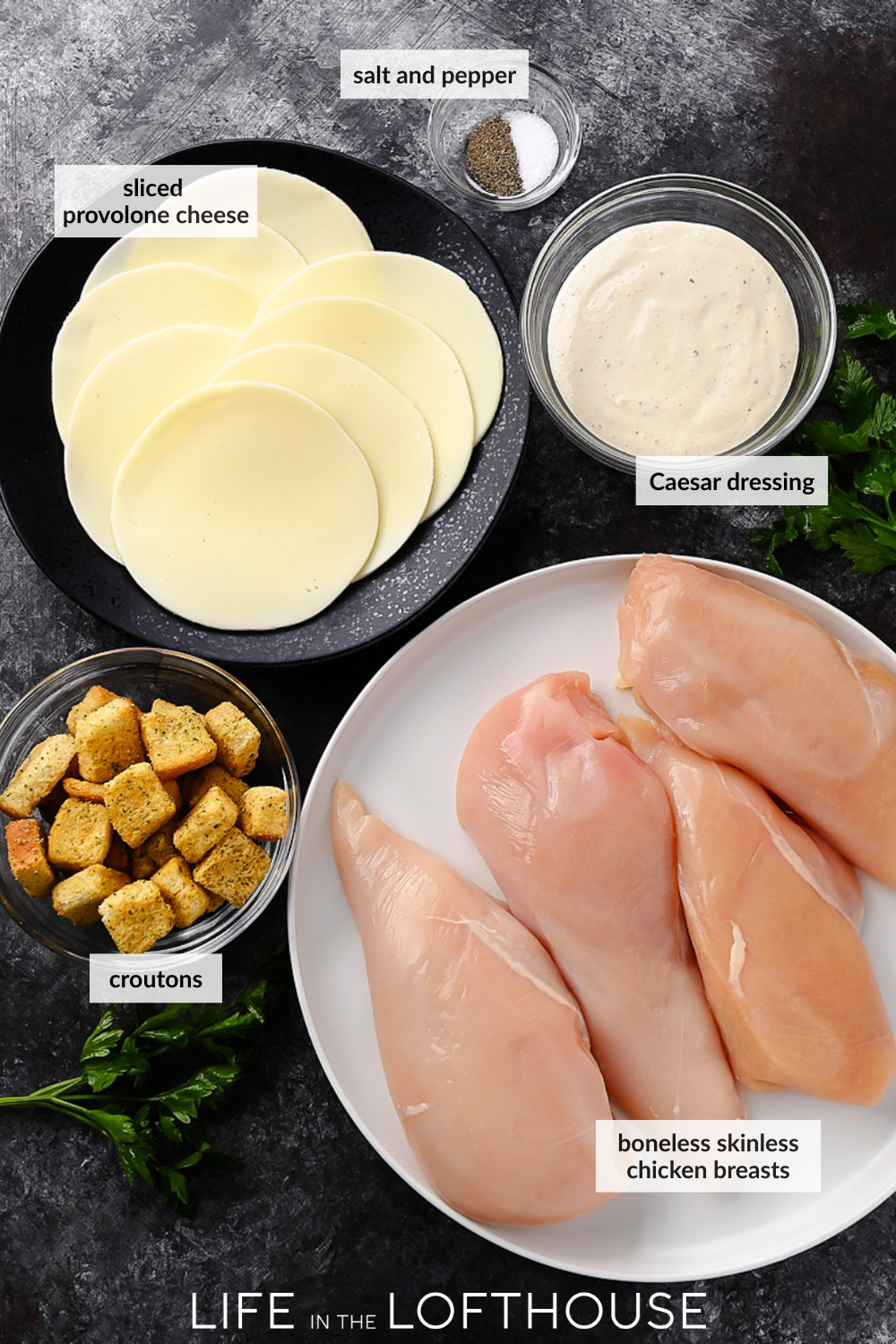 Creamy Baked Caesar Chicken