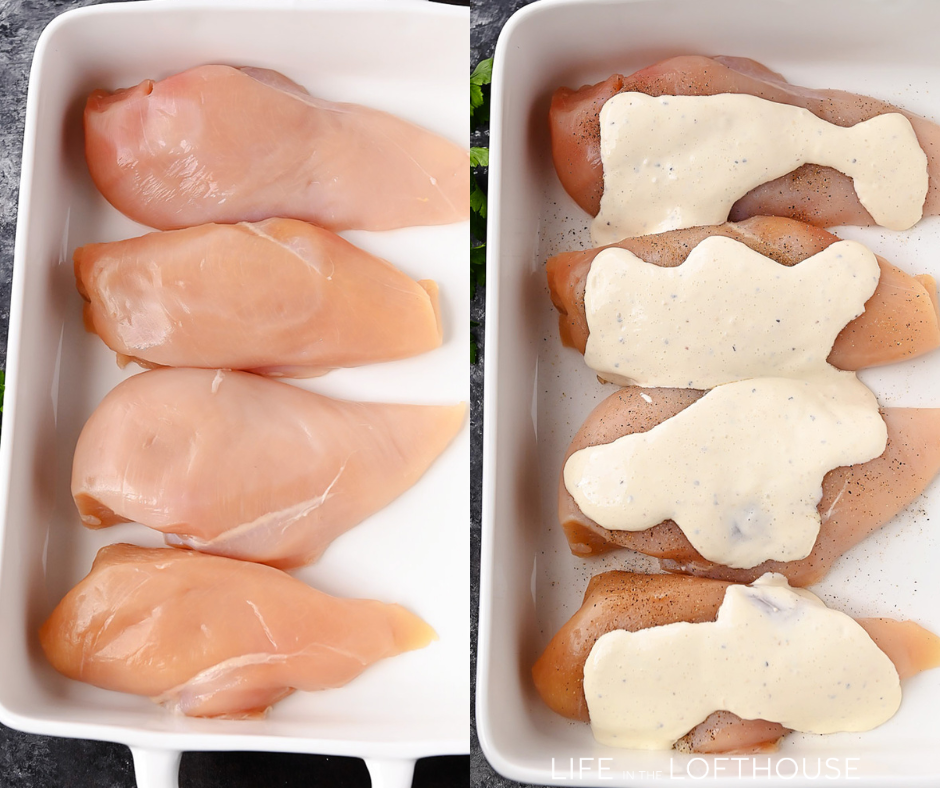 Creamy Baked Caesar Chicken Step 1