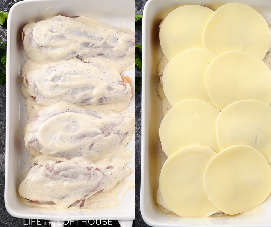 Creamy Baked Caesar Chicken Step 2