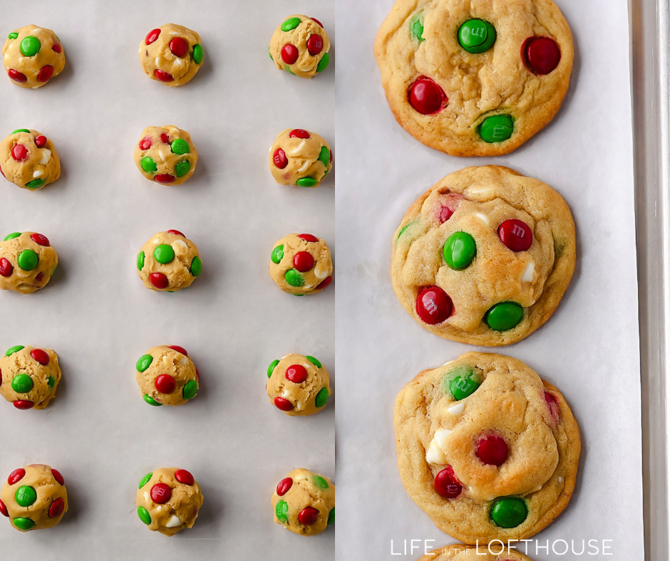 Steps for making Christmas MM Pudding Cookies