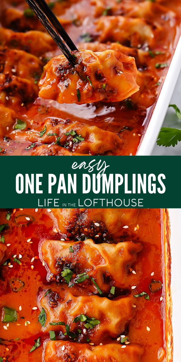 One Pan Dumplings in Red Curry Coconut Sauce PIN