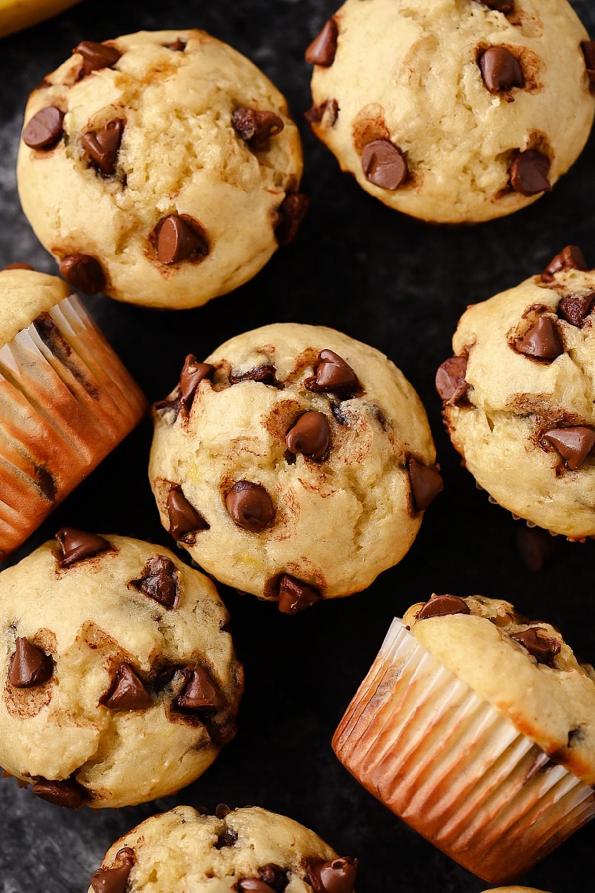 Greek Yogurt Banana Muffins with chocolate chips