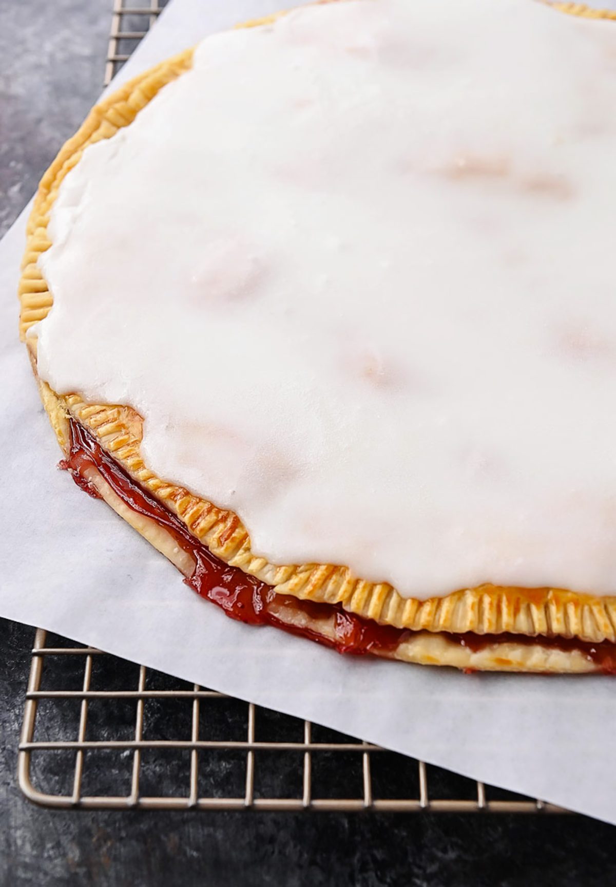 Giant Strawberry Pop Tart with icing