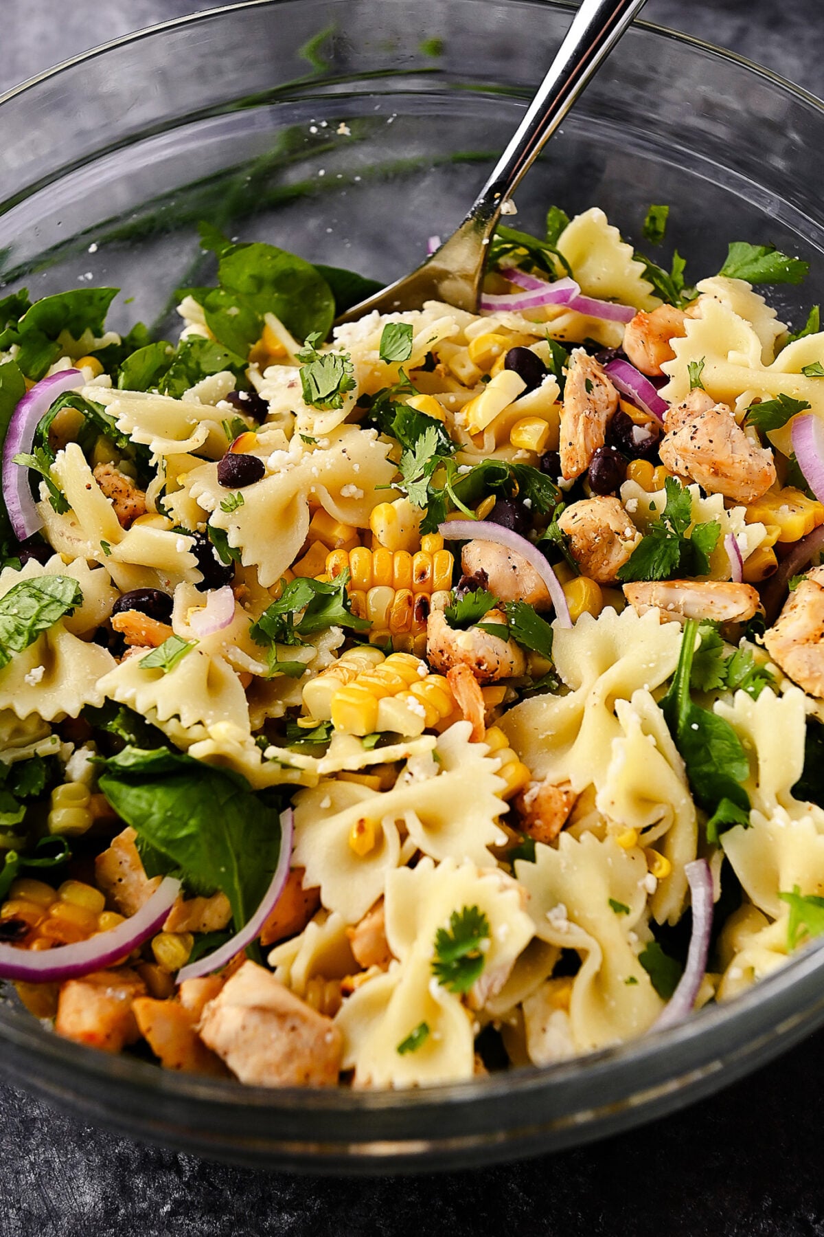 Mexican Street Corn Chicken Pasta Salad Steps