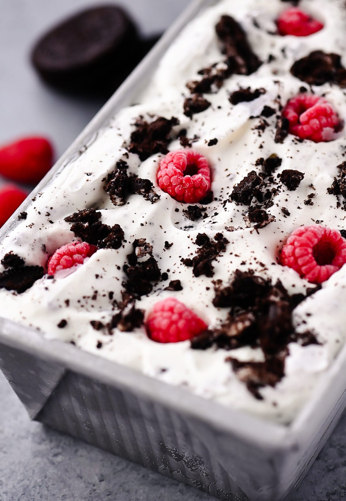 Raspberry Oreo Ice Cream