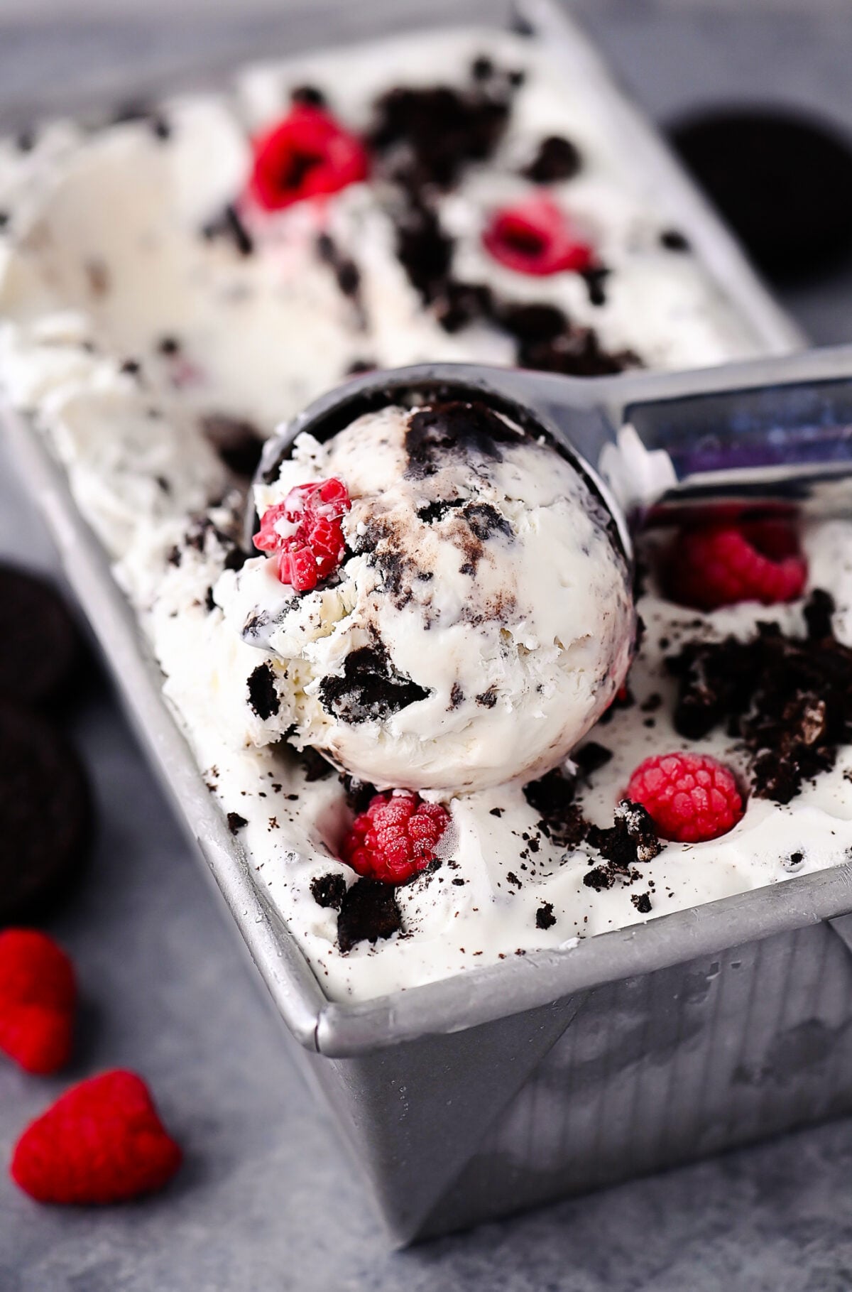 Raspberry Oreo Ice Cream