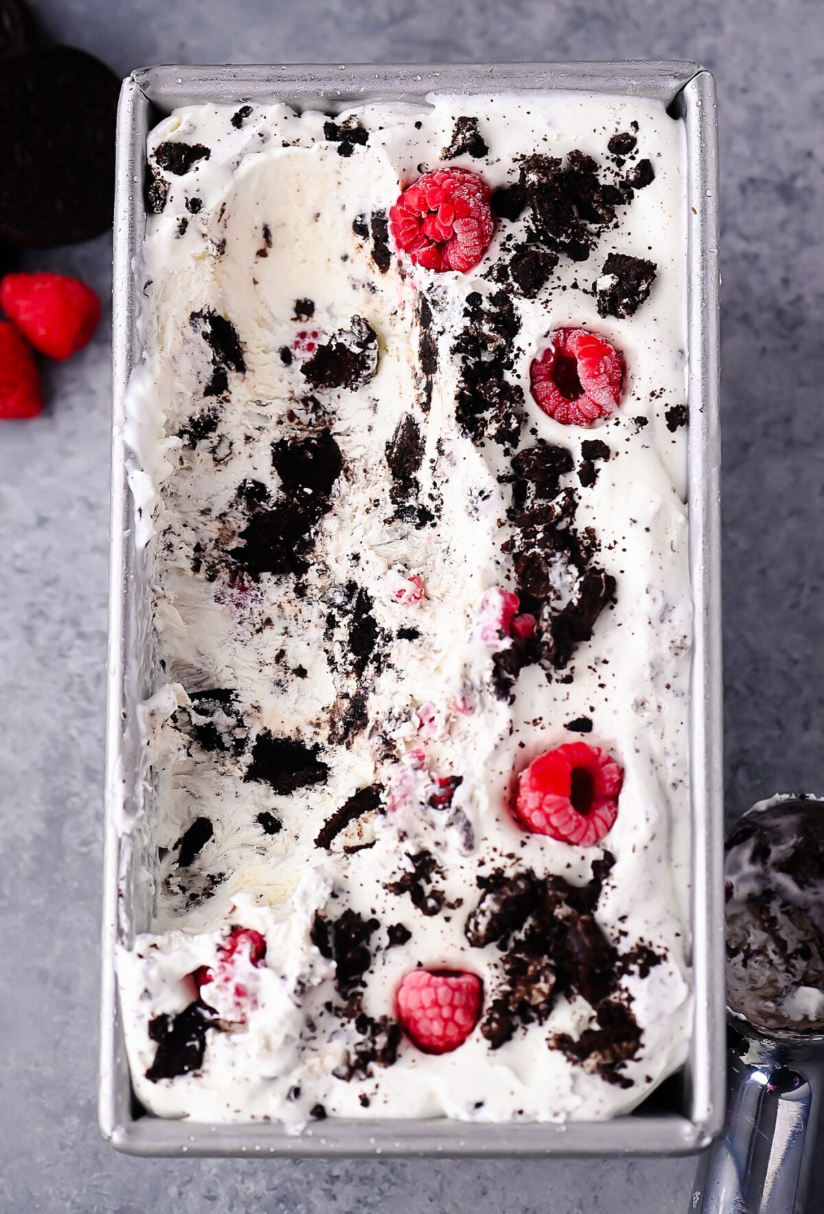 Raspberry Oreo Ice Cream