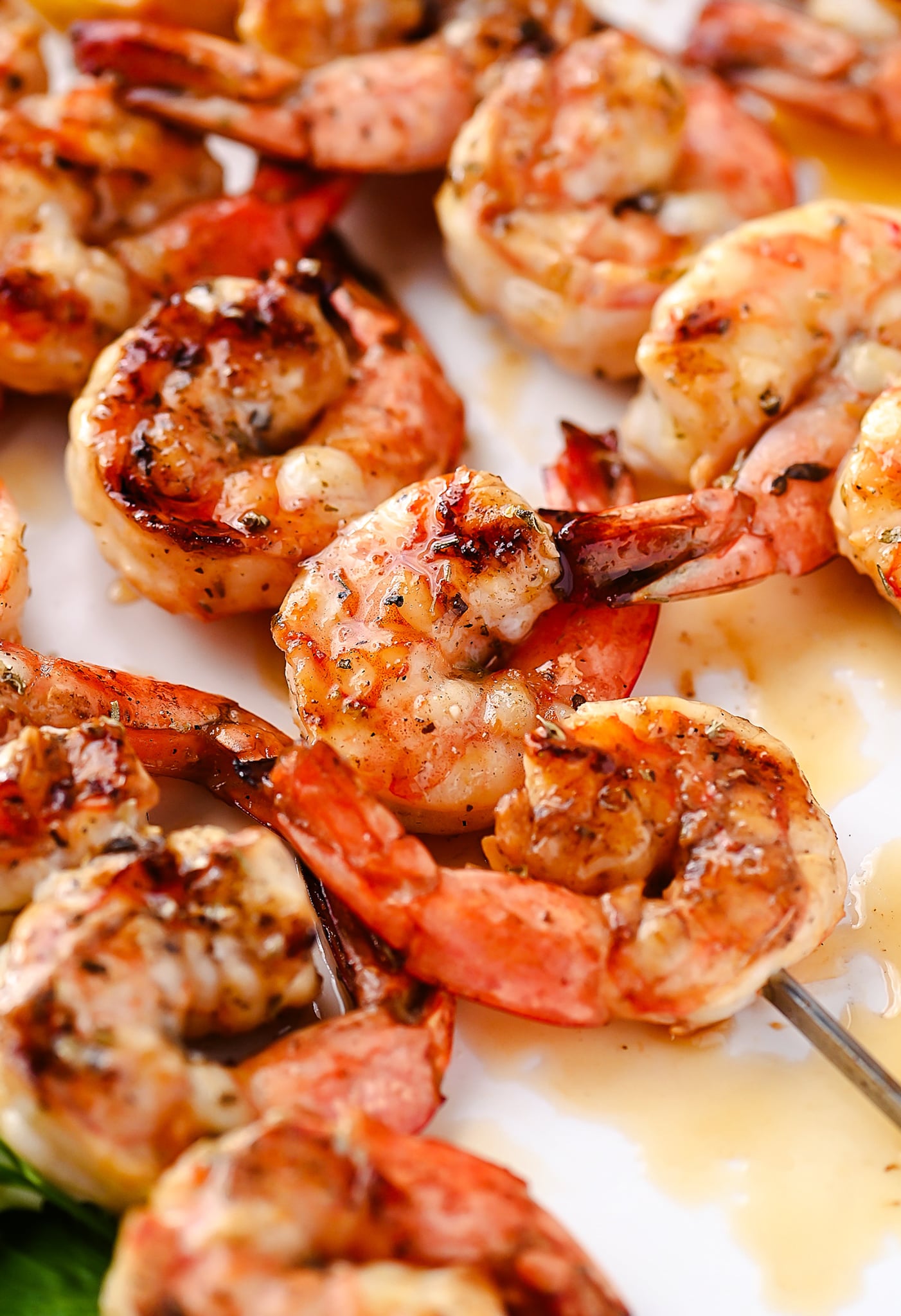 Grilled Hot Honey Shrimp Skewers