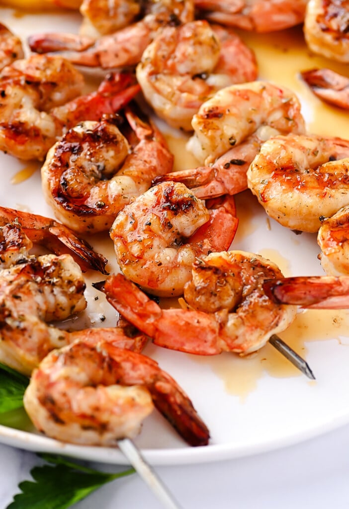 Grilled Hot Honey Shrimp Skewers