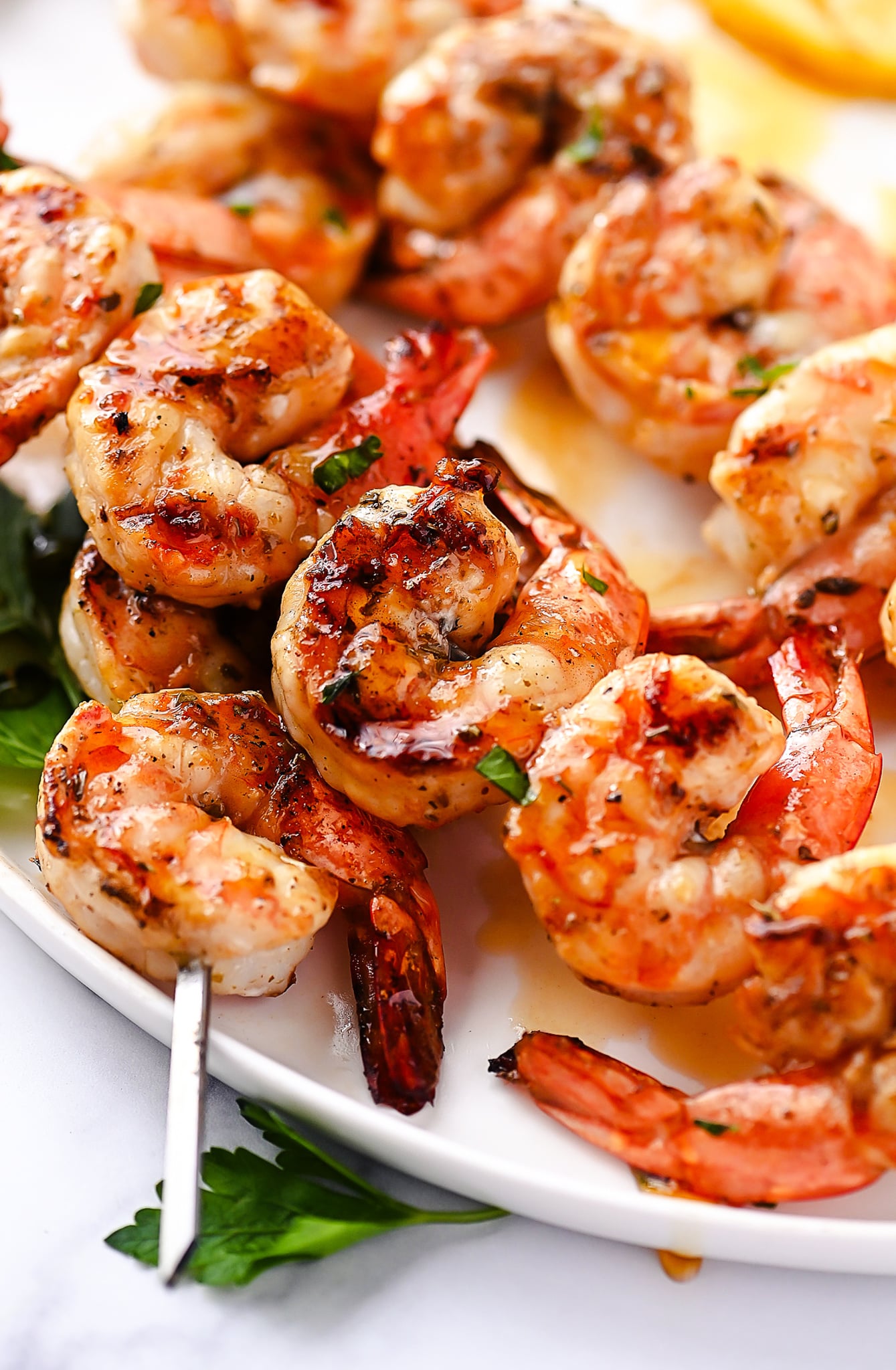 Grilled Hot Honey Shrimp Skewers