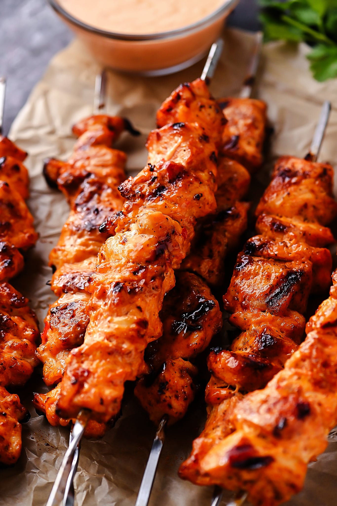 Bang Bang Chicken Skewers