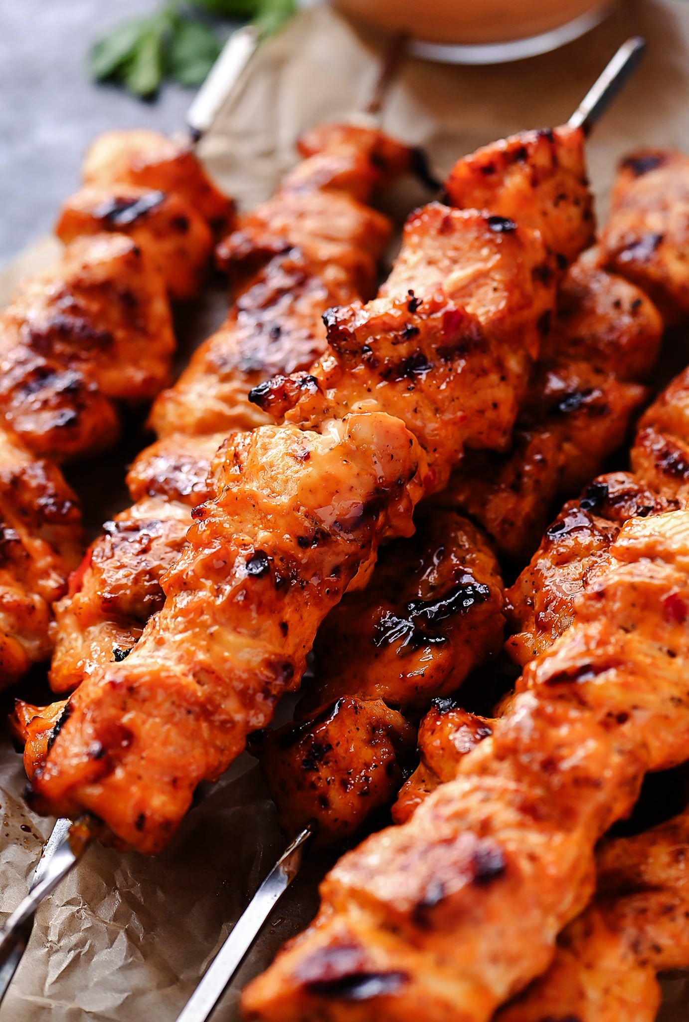 Bang Bang Chicken Skewers